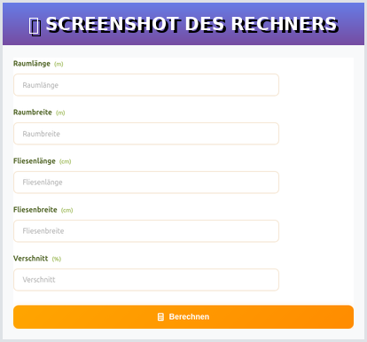How to use the tile requirement calculation correctly