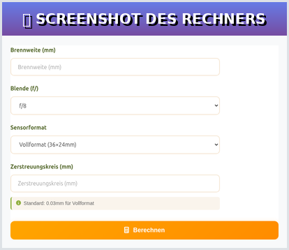 How to use the hyperfocal distance calculator correctly