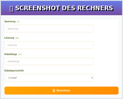 How to use the voltage drop / cable length correctly